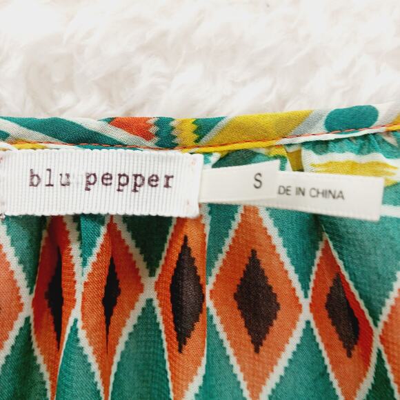 Blouse Size S Aztec Tribal Southwest Lightweight Boho Festival Boho Whimsycore - Picture 14 of 16